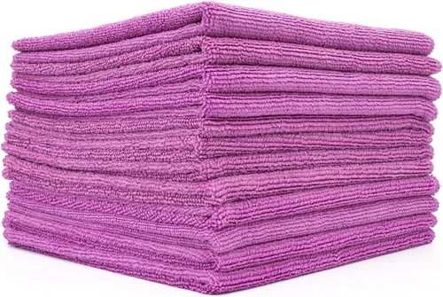 Vista 16 de (Paquete de 12) 16" x 16" toallas de limpieza de microfibra de grado comercial para usos múltiples, altamente absorbentes, sin pelusa, sin manchas