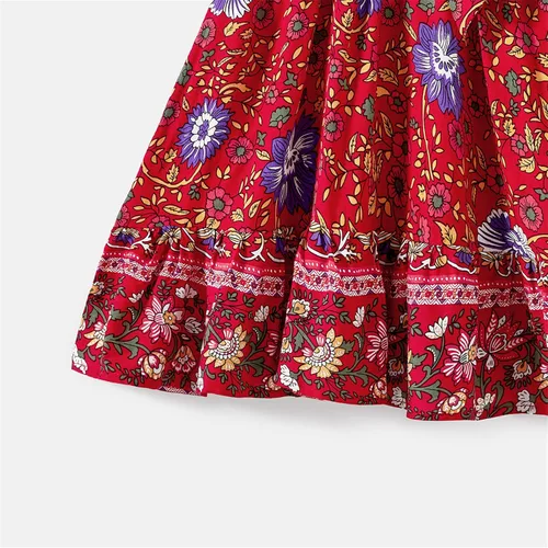 Vista 5 de PATPAT Vestidos de mamá y yo a juego para la familia, vestido de lunares con mangas voladas para madre e hija