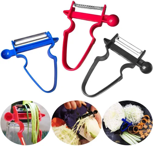 Vista 4 de Juego de 3 peladores multifunción para cortar frutas y verduras, para repollo, verduras, frutas