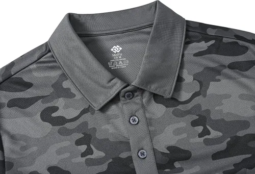 Vista 5 de MoFiz Conjunto deportivo de verano para hombre, conjunto casual de ajuste seco, manga corta, polo, corto, 2 piezas, tallas S-3XL