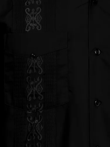 Vista 4 de NE PEOPLE Camisa de manga larga bordada con botones de guayabera cubana para hombre (S-4XL)