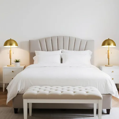 Vista 7 de KAISITE Juego de 2 lámparas de mesa modernas de 61 cm para sala de estar, lámpara de mesita de noche de metal dorado con travertino decorativo