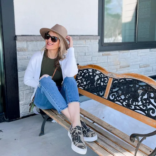 Vista 3 de JENN ARDOR - Tenis de lona para mujer, zapatos deportivos urbanos y modernos de caña baja, sin cordones, uso casual