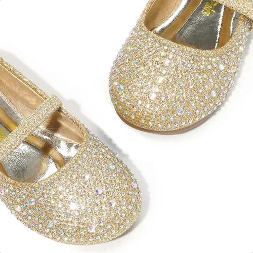 Vista 4 de DREAM PAIRS Zapatos planos Mary Jane con diamantes de imitación para niñas