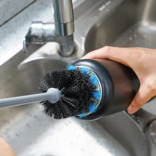 Vista 7 de MOSOLAN Cepillo de limpieza de botellas de agua, cepillo flexible de mango largo para botellas de agua, cristalería, tazas, frascos, vasos, jarrones
