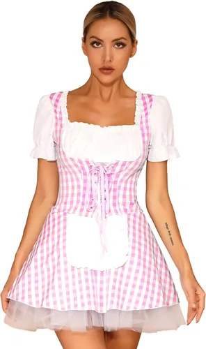 Vista 3 de MSemis Disfraz de sirvienta francesa para mujer, disfraz de uniforme de anime, cosplay, ropa de club