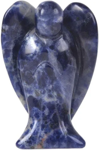 Vista 7 de Justinstones Estatua de Ángel de la Guarda de Gema Tallada en 7 Chakras, Ángel de la Paz en Bolsillo, 5 cm