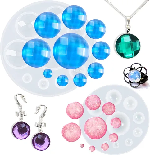 Vista 12 de FUNSHOWCASE Mini Moldes Surtidos de Joyería de Resina y Epoxy de Estrellas de Silicona Pequeños para Artesanía Delicada
