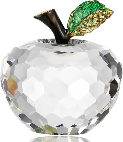 Vista 13 de Figura de manzana de cristal de Vie jeune, pisapapeles de estatua hecha a mano, adorno para decoración del hogar, artesanías de cristal