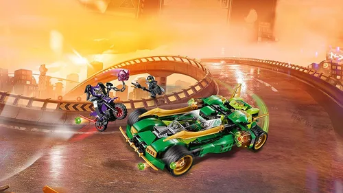Vista 6 de Ninjago Ninja Nightcrawler, bicicleta y coche con función de disparo, juego de construcción Masters of Spinjitzu