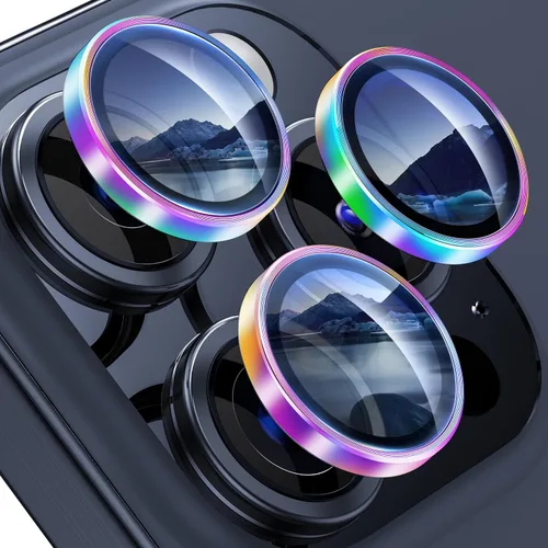 Vista 9 de WSKEN Protector de lente de cámara para iPhone 15 Pro/iPhone 15 Pro Max, [Mantén el disparo original] Protector de pantalla de cámara de vidrio