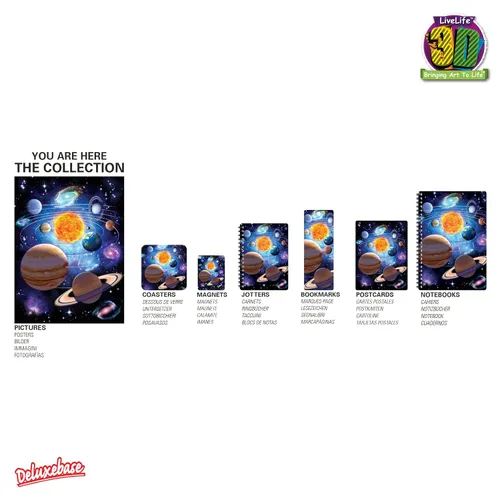 Vista 10 de 3D LiveLife Jotter - Our Solar System from Deluxebase. Lenticular 3D Space 6x4 Spiral Notebook with plain recycled paper pages. Artwork licensed