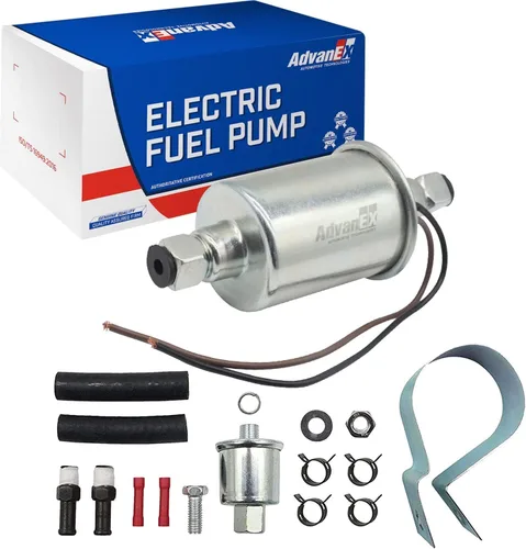 Vista 8 de Bomba de combustible eléctrica de 12 V universal de baja presión 5-9 PSI gasolina diésel en línea de metal sólido compatible con carburador HEP-02A