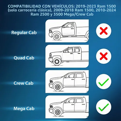 Vista 5 de Nilight protectores de lluvia para canal para Ram 1500 2009 2010 2011 2012 2013 2014 2015 2016 2017 2018 Crew Cab, 2019-2023 Ram 1500 Classic Body