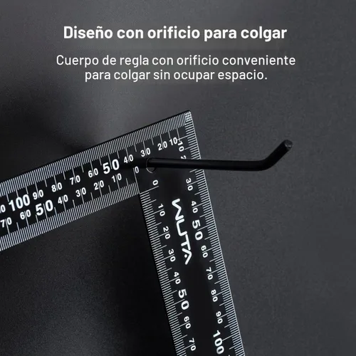 Vista 4 de WUTA Cuadrado de carpintero, regla cuadrada en L, marco de carpintero, cuadrado cuadrado de acero inoxidable, regla de ángulo recto, cuadrado