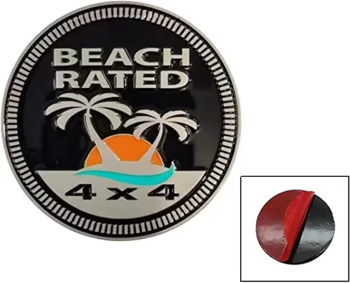 Vista 2 de Emblema Insignia de Playa Clasificada 4 x 4 de Metal Insignia Automotriz 3D Adorno Gancho Insignia de Maletero Calcomanías Adhesivos