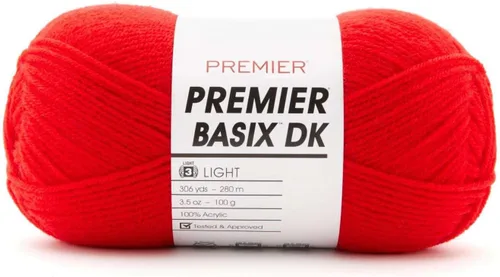 Vista 7 de Premier Yarns Basix DK - Hilo de peso, hecho de acrílico, hilo ideal para ganchillo y tejido, lavable a máquina, rubor, 3.5 onzas, 306 yardas