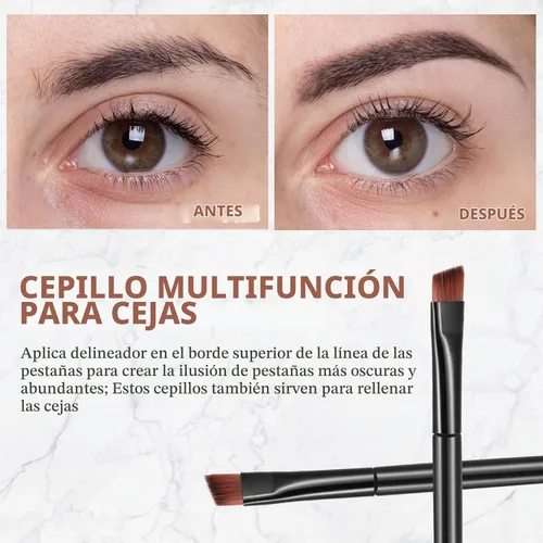 Vista 3 de Gerrii - 200 cepillos desechables para cejas en ángulo, color negro