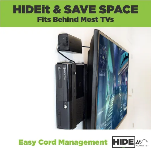 Vista 2 de hideit Power ladrillo MountSoporte de pared universal para fuentes de alimentaciónfabricado en los Estados Unidos