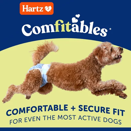 Vista 2 de ¡Nuevo! Hartz Comfitables Pañales desechables para perros, talla XXS, 12 unidades, ajuste cómodo y seguro, fáciles de colocar, súper absorbentes