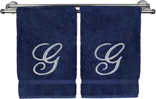 Vista 151 de Toalla de mano con monograma, regalo personalizado, 16 x 30 pulgadas, extra absorbente, 100% algodón turco, acabado de rizo suave, para baño, cocina