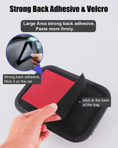 Vista 6 de Bolsa de almacenamiento para automóvil del conductor, organizador de bolsillo lateral pequeño para asientos de automóvil, puertas y consolas, cuero