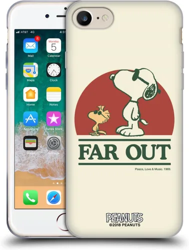 Vista 147 de Head Case Designs Funda de gel suave con licencia oficial de Peanuts Freak Flag Fly Woodstock 50th compatible con Apple iPhone 7 Plus/iPhone 8 Plus