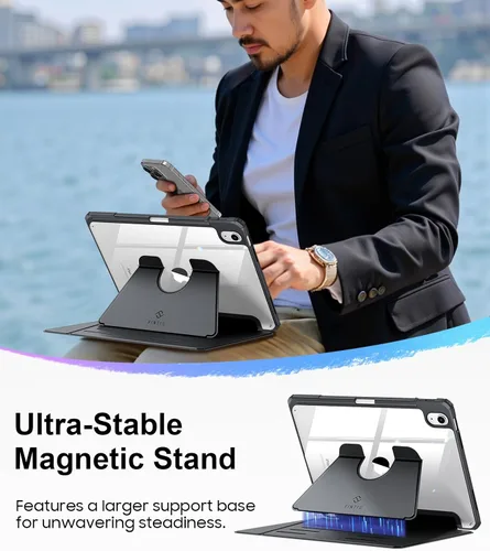 Vista 3 de Fintie Estuche con soporte vertical para iPad (A16) de 11ª generación de 11 pulgadas (2025), iPad de 10ª generación de 10.9 pulgadas (2022), funda