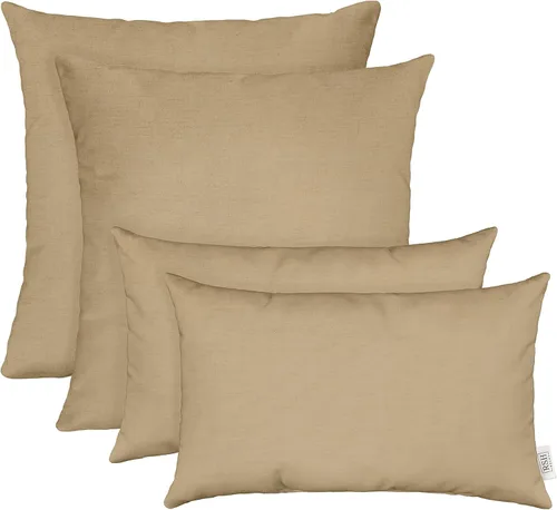 Vista 61 de RSH DECOR: Sunbrella Juego de 4 almohadas lumbares y cuadradas 20 x 12 pulgadas y 17 x 17 pulgadas Tela resistente al agua y a la decoloración