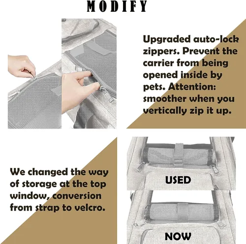 Vista 6 de GAPZER Transportador de mascotas para gatos grandes, bolsa de viaje de animales de lados suaves para gatos medianos de hasta 20 libras, lavable