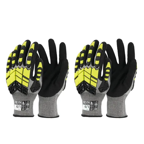 Vista 11 de Guantes de trabajo de seguridad Graloky, guantes de impacto para hombres y mujeres, guantes resistentes a cortes antideslizantes de trabajo pesado