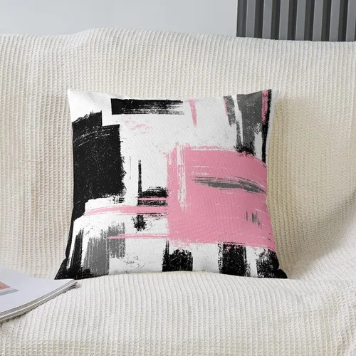 Vista 13 de Juego de 4 fundas de almohada abstractas de 16 x 16 pulgadas, fundas de cojín suaves y modernas de arte abstracto para sofá, fundas decorativas
