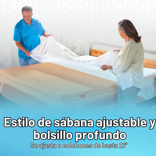 Vista 3 de Dormeo Protector de colchón impermeable de alta calidad, tamaño individual, capa protectora contra manchas y derrames, refrescante, absorbe