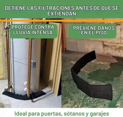 Vista 5 de Evelots Calcetín de serpiente absorbente de agua, barrera de agua reutilizable, absorbe 10 veces su peso, ideal para fugas y derrames de puertas