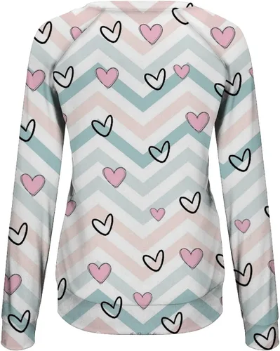 Vista 45 de Sudadera de manga larga con estampado de leopardo y corazón para mujer, para el día de San Valentín, sin botones, para niñas, regalos