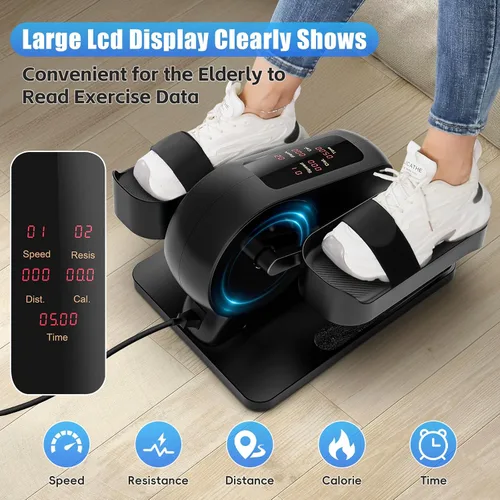 Vista 3 de FUNMILY Under Desk Elliptical, Ellipse Leg Exerciser, Standing or Seated Mini Elliptical Machines, Portable Bike Pedal Exerciser for Seniors/Adults