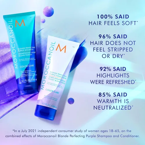 Vista 2 de Moroccanoil Paquete de champú y acondicionador morado perfeccionador rubio