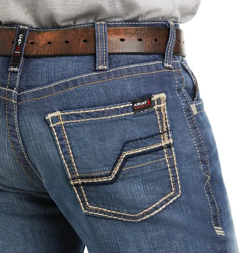 Vista 5 de Ariat FR M5 Slim DuraStretch - Jeans apilables de pierna recta, mezclilla para hombre, Azul