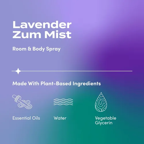 Vista 2 de Zum Indigo Wild Mist Spray para habitación y cuerpo – Aerosol de aceite esencial de aromaterapia – Bruma corporal natural y spray para habitación