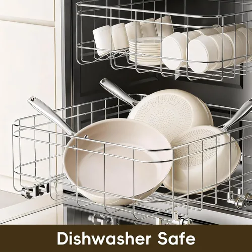 Vista 8 de Sartenes antiadherentes de cerámica para huevos, sartén antiadherente, sartén de cocina de 8 pulgadas, no tóxico, apto para inducción, utensilios