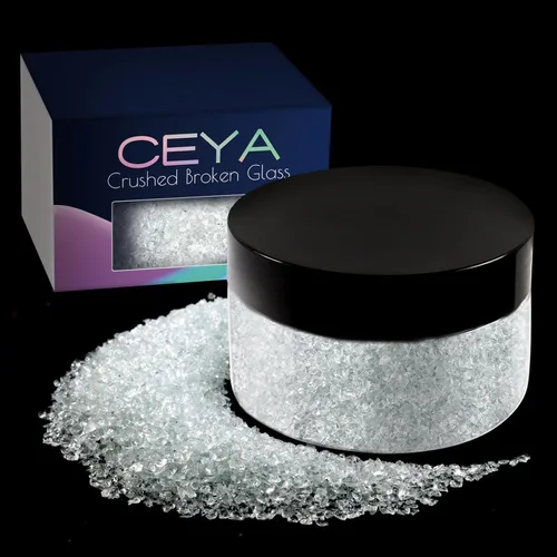Vista 40 de Ceya - Conjunto de purpurina de vidrio irregular triturado en 32 colores, 640g/ 22.6 oz, chips de cristal metálico roto de 2-4mm, purpurina gruesa
