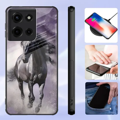 Vista 328 de Funda para Motorola Moto Edge 2022, cubierta trasera de vidrio templado con protector de pantalla, funda protectora a prueba de golpes para Motorola
