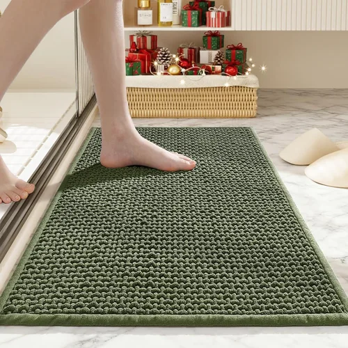 Vista 16 de Alfombras de baño antideslizantes lavables, alfombra de baño súper absorbente y delgada de secado rápido de pelo bajo para baño pequeño