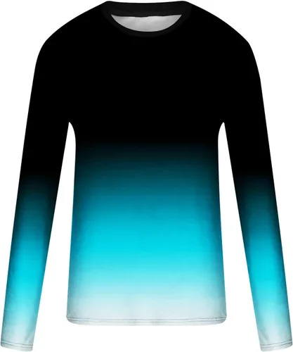 Vista 5 de Camiseta estampada de Color en contraste degradado para Hombres Casual Cuello Redondo Camisetas básicas