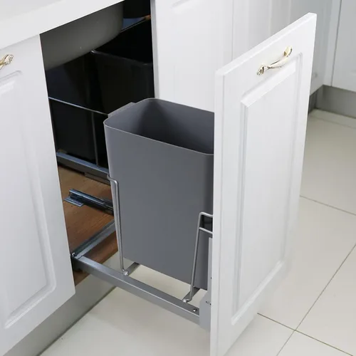 Vista 4 de Xyskin - Paquete de 3 basureros de plástico, contenedor de basura de 4.5 galones Cubo de basura gris, cubo de basura duradero para baño