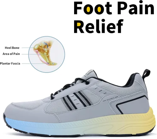Vista 3 de ZF ZEFUHER Zapatos deportivos para caminar para hombre, con soporte de arco ancho, ligeros, para fascitis plantar, para pies más anchos