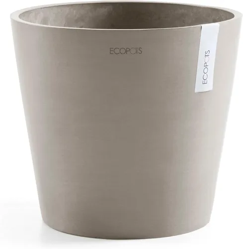 Vista 11 de Ecopots Amsterdam - Maceta redonda para flores, color gris oscuro, 8