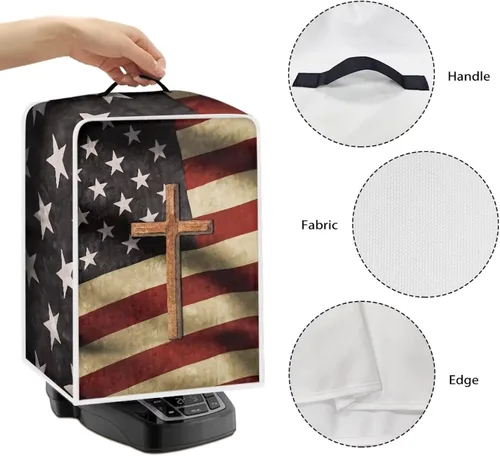Vista 6 de Cubiertas antipolvo para máquina de café cruzado con bandera estadounidense, para mezclador, máquina de jugo, mantiene la cocina y la oficina