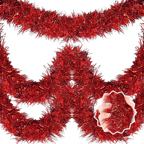 Vista 8 de Guirnalda de Oropel de Navidad Negra de 50 Pies, Pancarta de Giro de Papel Metálico, Serpentinas de Oropel Colgantes para Pared, Telón de Fondo