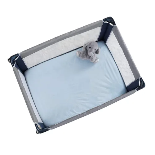 Vista 6 de American Baby Company Heavenly Soft N Play - Sábana bajera de felpilla suave de 27 x 39 pulgadas, cálida y acogedora, color azul, para niños